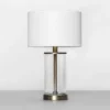 Fillable Accent With USB Table Lamp Brass - Threshold™: Modern Glass Nightstand Lamp, ETL Listed, No Bulb Included