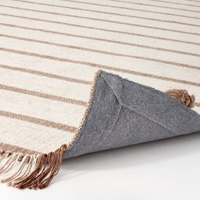 Handwoven Plaid Flat Weave Area Rug Cream/Brown - Threshold™ Designed With Studio McGee 5 Handwoven Plaid Flat Weave Area Rug Cream/Brown - Threshold™ Designed With Studio McGee - Image 3