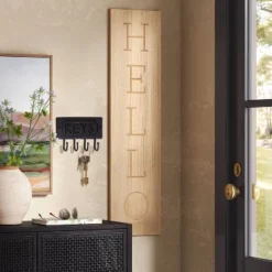 Cast Aluminum Key Sign With Hooks Black - Threshold™: Elegant Entryway Welcome Display, 4-Hook Organizer -Threshold GUEST 061f2bc5 0787 4791 9951 c13239195e29