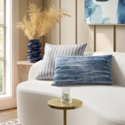 Oversized Lumbar Woven Pillow Blue - Threshold™