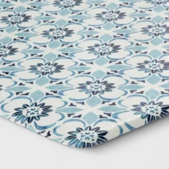 1'5"x2'6" Medallion Comfort Mat Blue - Threshold™: Skid-Resistant Indoor Floor Mat, Kitchen Use, Flat Pile -Threshold GUEST 08a19011 12a8 45b4 b885 b81b25fd07fc