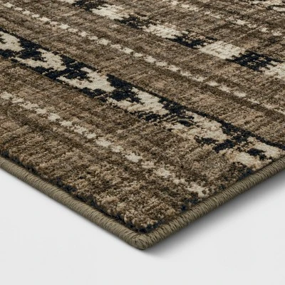 5'x7' Bethel Woven Stripe Rug Cream/Brown/Black - Threshold™: Geometric Medium Pile, Skid-Resistant, Indoor Area Rug 3 5'x7' Bethel Woven Stripe Rug Cream/Brown/Black - Threshold™: Geometric Medium Pile, Skid-Resistant, Indoor Area Rug