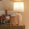 Large Ribbed Glass Lamp Base Clear - Threshold™
