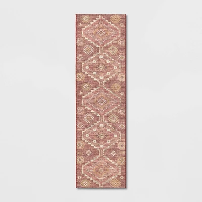 Southbury Washable Printed Diamond Persian Style Rug Rust - Threshold™ 6 Southbury Washable Printed Diamond Persian Style Rug Rust - Threshold™ - Image 4