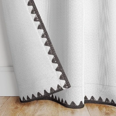 1pc 54"x84" Light Filtering Stitched Edge Curtain Panel Cream - Threshold™ 4 1pc 54"x84" Light Filtering Stitched Edge Curtain Panel Cream - Threshold™ - Image 2