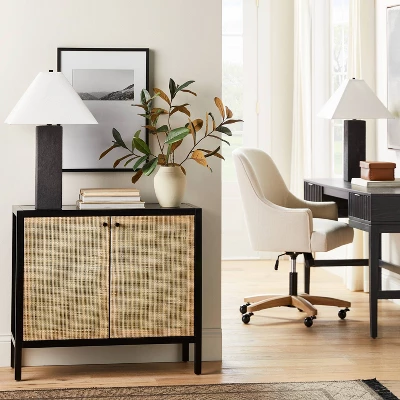 Square Table Lamp With Tapered Shade Black - Threshold™ Designed With Studio McGee 3 Square Table Lamp With Tapered Shade Black - Threshold™ Designed With Studio McGee