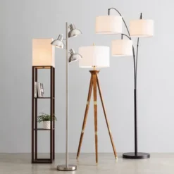 60"x16" Tripod Floor Lamp Oak Tone Wooden Finish - Threshold™: Elegant Standing Lighting, 3-Way Switch, UL Listed -Threshold GUEST 12eb9924 86da 4a28 9eaa 3aaed057f6ef 1