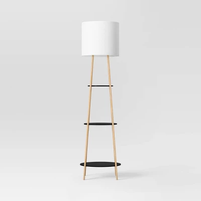 Shelf Floor Lamp Black/Natural - Threshold™ 5 Shelf Floor Lamp Black/Natural - Threshold™ - Image 3