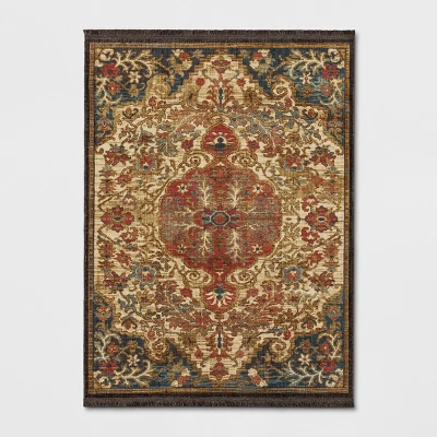 Floral Woven Medallion Persian Rug - Threshold 6 Floral Woven Medallion Persian Rug - Threshold - Image 4