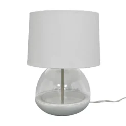 Glass Mixed Material Table Lamp Gray (Includes LED Light Bulb) - Threshold™ 11 Glass Mixed Material Table Lamp Gray (Includes LED Light Bulb) - Threshold™ -Threshold GUEST 17b066c2 77d6 4bca a32a b23c458c85da
