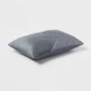 14"x20" Luxe Oblong Velvet Pleated Decorative Pillow Slate Blue - Threshold™: Cotton Velour, Indoor Use, STANDARD 100 By OEKO-TEX -Threshold GUEST 1acec2b0 9a05 4a16 9e26 14af4346b6bf