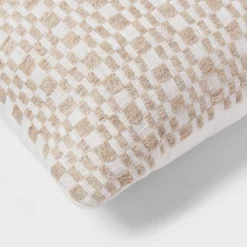 Geo Woven Dec Pillow Oblong Khaki/Ivory - Threshold™: Cotton Fabric, Indoor Stripe Design, Polyester Filled -Threshold GUEST 1b7f191d 8e34 4687 8532 f9d5c9ec498f