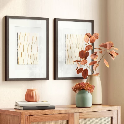 16" X 20" 2pk Random Stripes Framed Under Glass - Threshold™ 3 16" X 20" 2pk Random Stripes Framed Under Glass - Threshold™