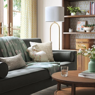 Textural Solid Square Throw Pillow - Threshold™ 3 Textural Solid Square Throw Pillow - Threshold™