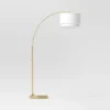 68"x41" Knurled Metal Arc Floor Lamp With Tiered Shade Brass - Threshold™: Curved Standing Illumination For Living Room 2 68"x41" Knurled Metal Arc Floor Lamp With Tiered Shade Brass - Threshold™: Curved Standing Illumination For Living Room -Threshold GUEST 2207f768 a8bf 4c56 b92f 67224c80eeec