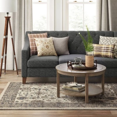 Jewel Boarder Persian Woven Rug Brown - Threshold 4 Jewel Boarder Persian Woven Rug Brown - Threshold - Image 2