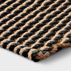 1'6"x2'6" Rope Braided Basket Weave Doormat Black/Brown/Cream - Threshold™ 7 1'6"x2'6" Rope Braided Basket Weave Doormat Black/Brown/Cream - Threshold™ -Threshold GUEST 2c1c0888 f103 4ac9 9204 1ebd398de602