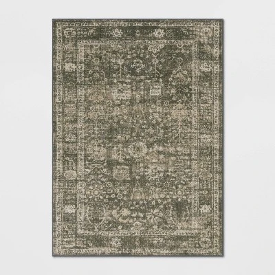 Floral Woven Area Rug Gray - Threshold™ 5 Floral Woven Area Rug Gray - Threshold™ - Image 3