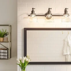 Threshold 16 3-Light Industrial Glass Chandelier Matte Black - Threshold™