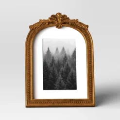 5"x7" Matted To 4"x6" Ornate Arch Table Frame Antique Brass - Threshold™ -Threshold GUEST 302d0485 c43c 4a76 850e f966ecd8672a