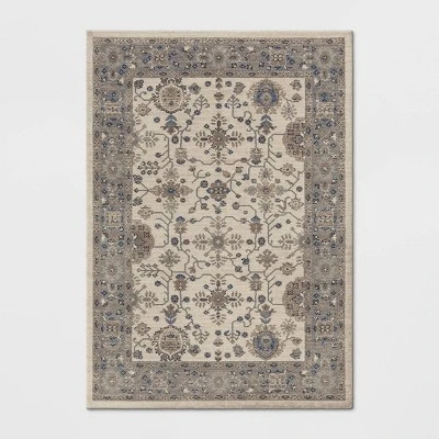 Jewel Boarder Persian Woven Rug Brown - Threshold 6 Jewel Boarder Persian Woven Rug Brown - Threshold - Image 4