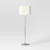 Modern Ring Floor Lamp Brushed Nickel Finish - Threshold™: ETL Listed, Cotton/Polyester Shade, Metal Body -Threshold GUEST 32226316 9708 4528 a85f f8f3842c3d71