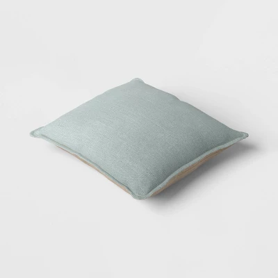 Square Linen Reversible Throw Pillow With Flange And Contrast Neutral/Green - Threshold™ 5 Square Linen Reversible Throw Pillow With Flange And Contrast Neutral/Green - Threshold™ - Image 3