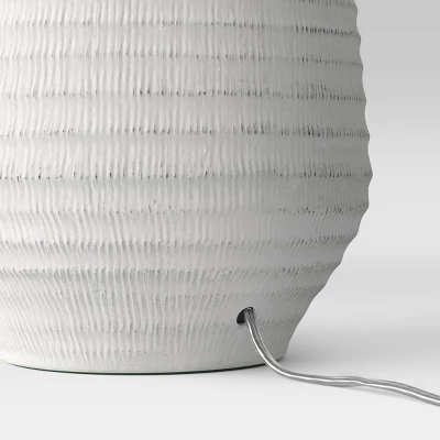 Large Textured Ceramic Lamp Base White - Threshold™ 4 Large Textured Ceramic Lamp Base White - Threshold™ - Image 2