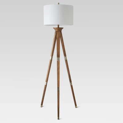 Oak Wood Tripod Floor Lamp Dark Brown - Threshold™ 13 Oak Wood Tripod Floor Lamp Dark Brown - Threshold™ - Image 11