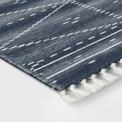 2'4"x3'9" Woven Tapestry Rug With Fringe Indigo - Threshold™ -Threshold GUEST 3668066c 6b8c 4f00 acd1 1b6c547b3fb7