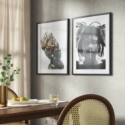 24" X 30" 2pc Cultural Framed Wall Posters - Threshold™: Modern Art Lithograph, Black Frame 3 24" X 30" 2pc Cultural Framed Wall Posters - Threshold™: Modern Art Lithograph, Black Frame
