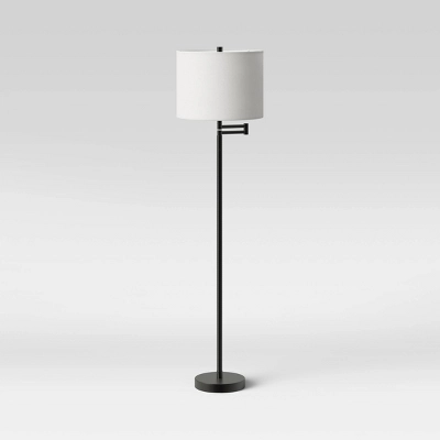 Metal Column Swing Arm Floor Lamp Black - Threshold™ 6 Metal Column Swing Arm Floor Lamp Black - Threshold™ - Image 4