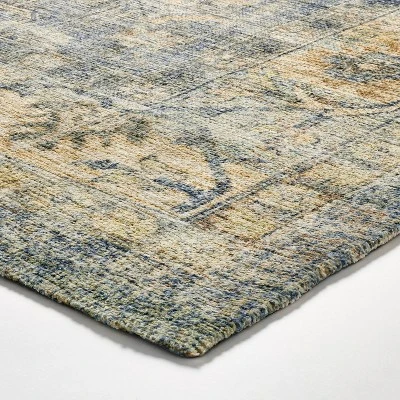 7'x10' Woven Floral Distressed Rug Blue - Threshold™ Designed With Studio McGee 4 7'x10' Woven Floral Distressed Rug Blue - Threshold™ Designed With Studio McGee - Image 2