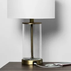 Fillable Accent With USB Table Lamp Brass - Threshold -Threshold GUEST 4230aee3 786a 4bde a46a 8ba460f4ad48