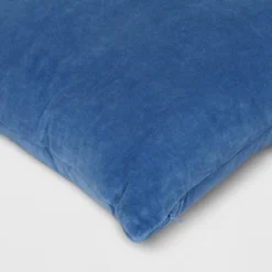 Washed Cotton Velvet Square Throw Pillow Blue - Threshold™: Indoor Use, Removable Cover, Hidden Zipper -Threshold GUEST 42d1e0e1 f518 469b adf7 e728ff5a2d58