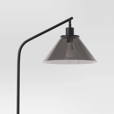 Smoked Glass Floor Lamp Black - Threshold™ 5 Smoked Glass Floor Lamp Black - Threshold™ - Image 3