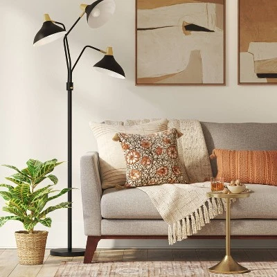 3-Head Floor Lamp Black - Threshold™ 3 3-Head Floor Lamp Black - Threshold™