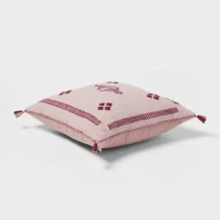 Cactus Silk Woven Square Diamond Dec Pillow Mauve - Threshold™: Indoor Cotton Fabric, Polyester Filled, Textile Design -Threshold GUEST 46e98dcd 0198 4fb9 a81e 00366b70592d