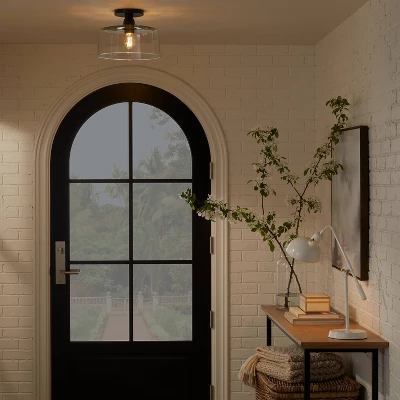 Glass Semi Flushmount Ceiling Light Black - Threshold™ Designed With Studio McGee 4 Glass Semi Flushmount Ceiling Light Black - Threshold™ Designed With Studio McGee - Image 2