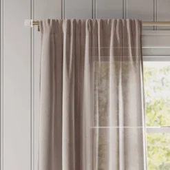 Light Filtering Textural Sheer Curtain Panel Brown - Threshold™ -Threshold GUEST 483d2f9d 7b05 4216 bc67 c0212c6184ed