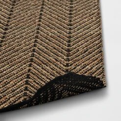 2'4"x7' Handloom Chevron Runner Rug Black - Threshold™: Jute & Cotton, Indoor, Abstract Pattern, OEKO-TEX Certified -Threshold GUEST 497825e4 2e4a 4747 9f62 e43a214a64f5