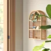 12" X 20" Wood And Rattan Wall Shelf Natural - Threshold™ -Threshold GUEST 52ac6ab3 4d62 461e 98e2 6811aa2c20e0