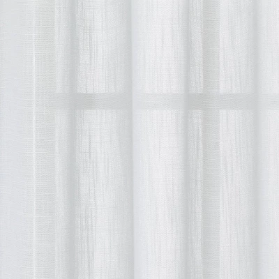 1pc 54"x84" Sheer Contrast Edge Window Curtain Panel White/Natural - Threshold™ 4 1pc 54"x84" Sheer Contrast Edge Window Curtain Panel White/Natural - Threshold™ - Image 2