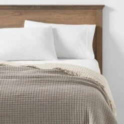 60"x80" Woven Bed Throw Gray - Threshold™