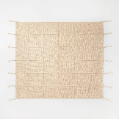 Windowpane Knit Throw Blanket With Tassels - Threshold™ Designed With Studio McGee 4 Windowpane Knit Throw Blanket With Tassels - Threshold™ Designed With Studio McGee - Image 2