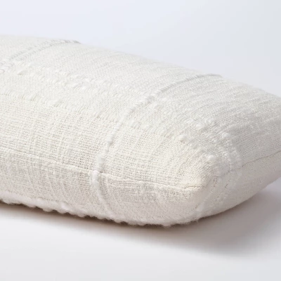 Bed Lumbar Texture Tonal Plaid Decorative Throw Pillow Off White - Threshold™ Designed With Studio McGee: Cotton & Acrylic, Indoor Use 5 Bed Lumbar Texture Tonal Plaid Decorative Throw Pillow Off White - Threshold™ Designed With Studio McGee: Cotton & Acrylic, Indoor Use - Image 3
