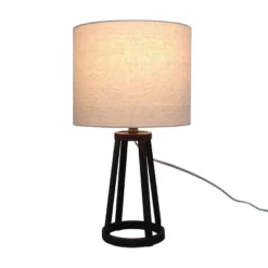 Medium Modern Industrial Assembled Table Lamp Black - Threshold™: UL Listed, Cotton-Linen Shade, Metal Body, No Bulb Included 16 Medium Modern Industrial Assembled Table Lamp Black - Threshold™: UL Listed, Cotton-Linen Shade, Metal Body, No Bulb Included -Threshold GUEST 5e453bf9 3d19 49ed a4c9 16462b30fa15