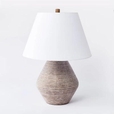 Assembled Resin Table Lamp Tan - Threshold™ Designed With Studio McGee 3 Assembled Resin Table Lamp Tan - Threshold™ Designed With Studio McGee