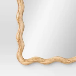 24"x 30" Scalloped Wall Mirror Natural Wood - Threshold™: Modern Style, Rectangle Shape, Wood Frame, Wall Mount 7 24"x 30" Scalloped Wall Mirror Natural Wood - Threshold™: Modern Style, Rectangle Shape, Wood Frame, Wall Mount -Threshold GUEST 607ce8fb 915e 430d 8be3 ec81ecfa1b81