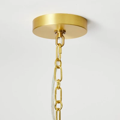 Reeded Glass Pendant Brass - Threshold™ Designed With Studio McGee 5 Reeded Glass Pendant Brass - Threshold™ Designed With Studio McGee - Image 3